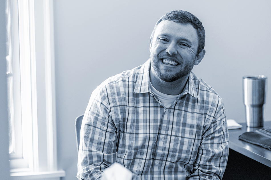 Attorney smiles at client